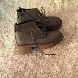 Grey military booties